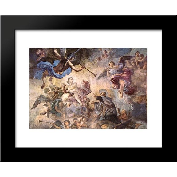 Saint Cajetan Appeasing Divine Anger 20x24 Framed Art Print by Francesco Solimena