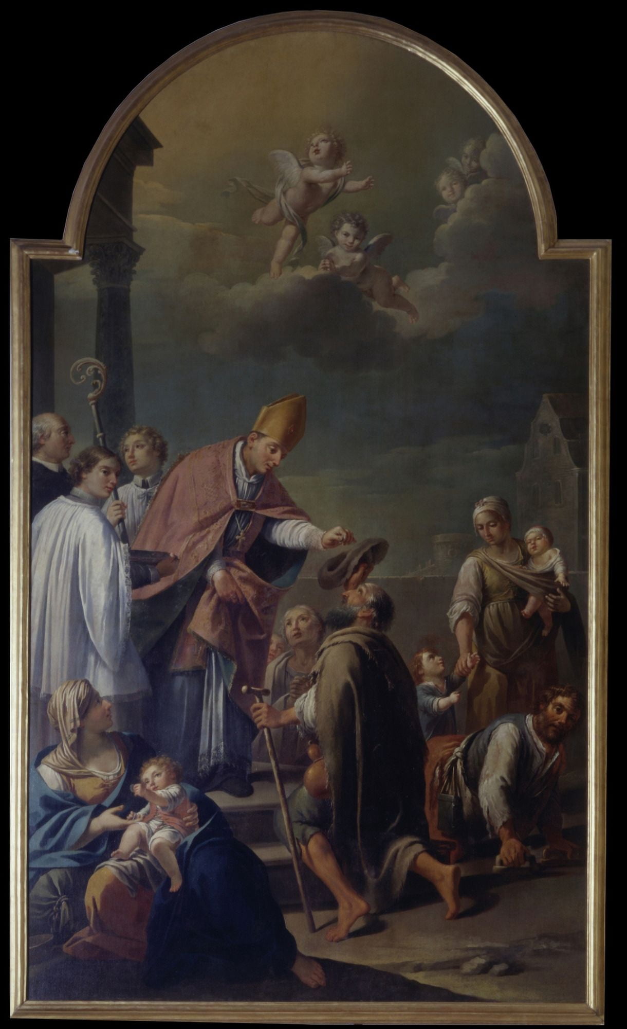 Saint Carl Ministers Poor People (San Carlo Assiste I Poveri) Canvas Art - (18 x 24)