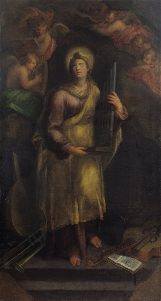 Saint Cecil (Santa Cecilia) Canvas Art - (24 x 36)