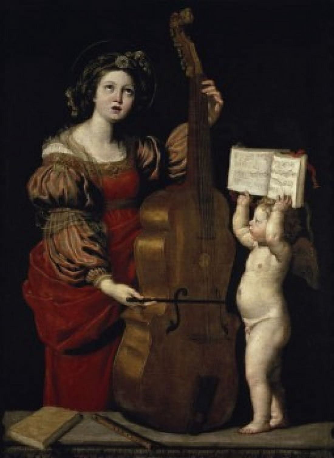 Saint Cecilia Domenico Zampieri Domenichino (1581-1641Italian) Musee du Louvre Paris Canvas Art - Domenico Zampieri Domenichino (18 x 24)