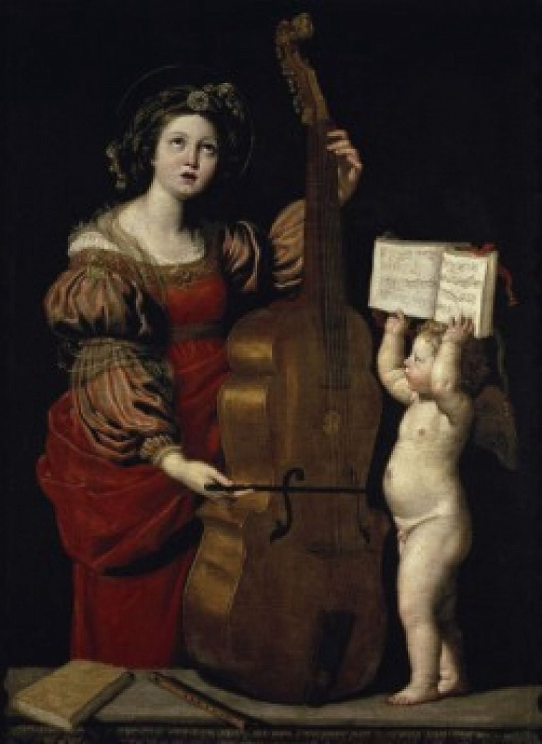 Saint Cecilia Domenico Zampieri Domenichino (1581-1641Italian) Musee du Louvre Paris Canvas Art - Domenico Zampieri Domenichino (24 x 36)