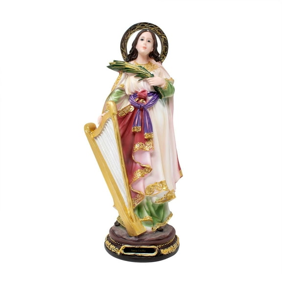 Saint Cecilia - Resin Statue - Multiple Sizes | Catholic Church Decor, Gifts, Faithful Home decor (Lx16"inches)