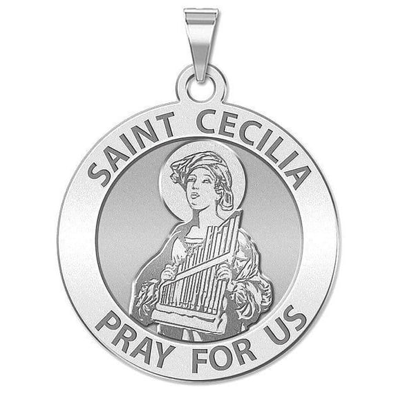 Saint Cecilia Round Religious Medal - - 1 Inch Size of a Quarter ...