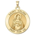 thumbnail image 1 of Saint Celine Religious Medal -  - 2/3 Inch Size of Dime, Solid 14K Yellow Gold, 1 of 1