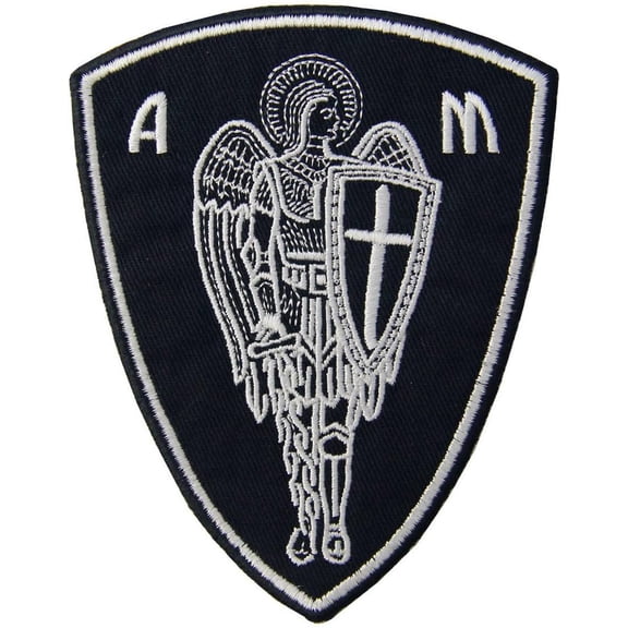 Saint Christian Archangel St.Michael Protection Cross Shield Patch Embroidered Applique Iron On Sew On Emblem