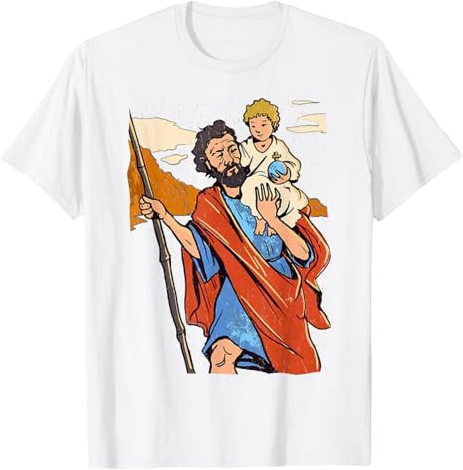 Saint Christopher Catholic Patron Saint of Travelers Travel TShirt