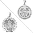 thumbnail image 1 of Saint Christopher Doubledside Coast Guard Religious Medal  3/4 Inch Solid 14K White Gold, 1 of 1