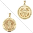 thumbnail image 1 of Saint Christopher Doubledside Coast Guard Religious Medal  3/4 Inch Solid 14K Yellow Gold, 1 of 1