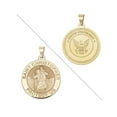 thumbnail image 1 of Saint Christopher Doubledside NAVY Religious Medal - 3/4 Inch Size of a Nickel - Solid 14K Yellow Gold, 1 of 3