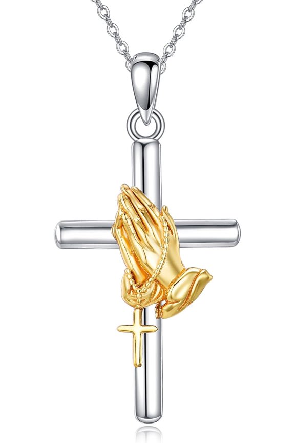 Saint Christopher/La Santa Muerte/Praying Hands/St Michael/Virgin Mary/St Florian Firefighter Necklace 925 Sterling Sliver Religious Jewelry Gifts for Men Women