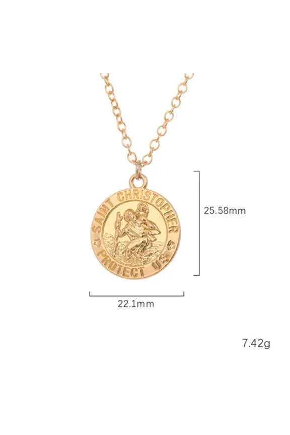 Saint Christopher Medal Pendant Necklace Catholic Protection Jewelry Gift