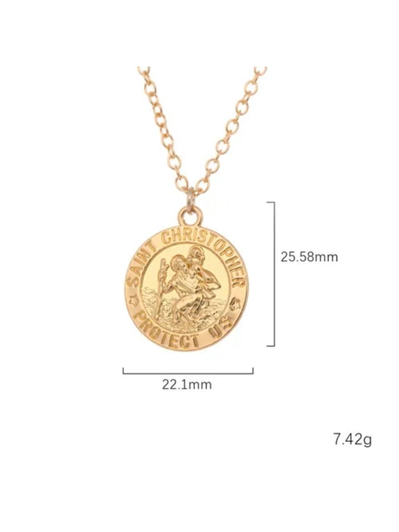Saint Christopher Medal Pendant Necklace Catholic Protection Jewelry Gift
