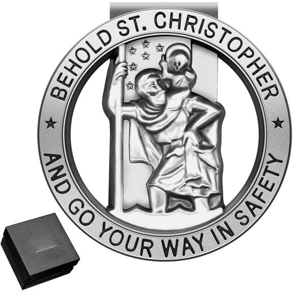Saint Christopher Medal for St Christopher Visor Clip Accessories Bless Driving Safety Religious for Driver, Family, Parent, (1)
