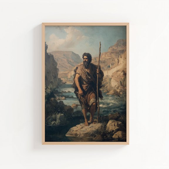 Saint Christopher Print Style Christian Saint Wall Art Unframed Paper Print
