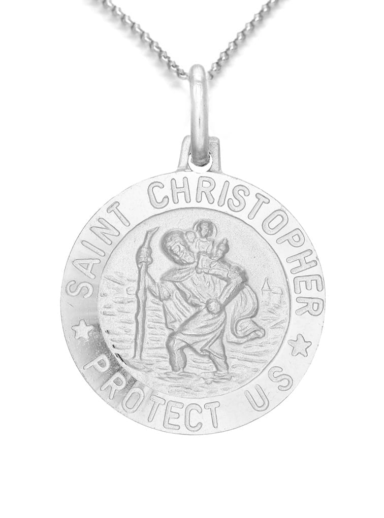 925 Sterling Silver Saint St Christopher Medal Charm Religious Pendant ...
