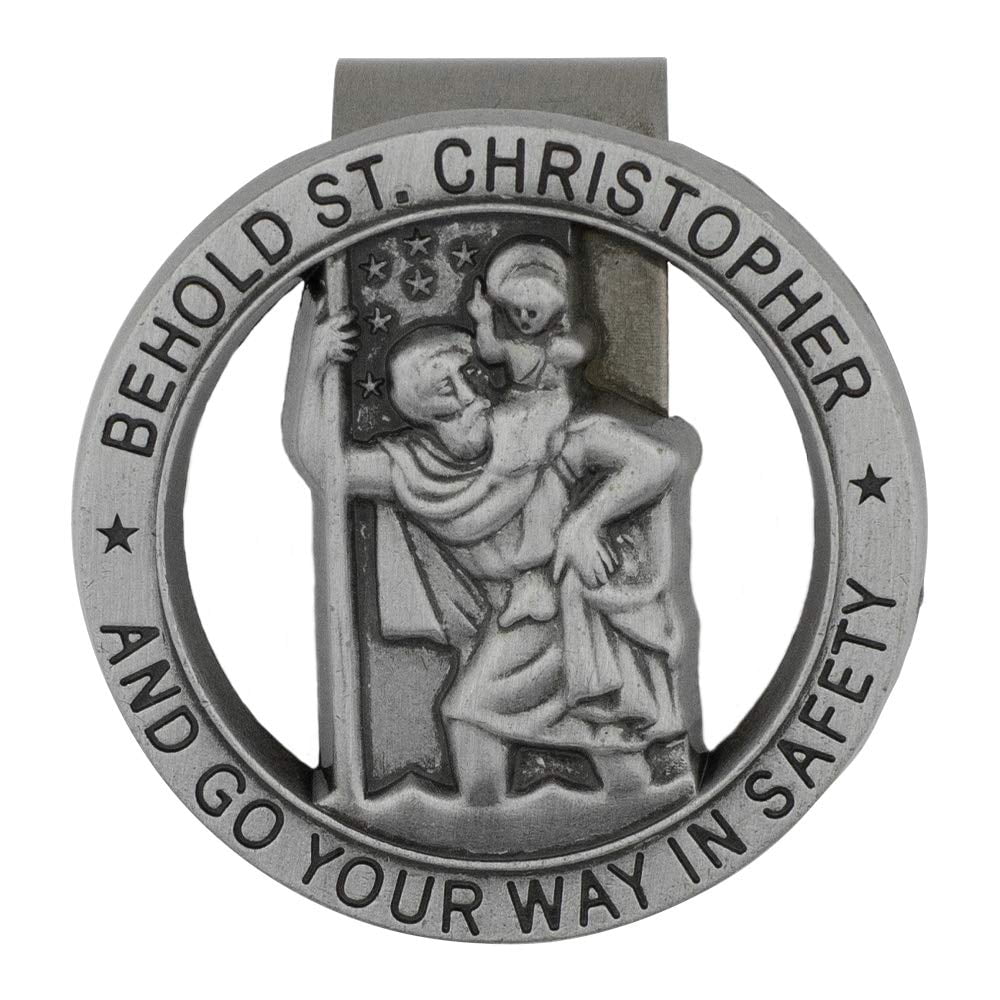 Saint Christopher Visor Clip Patron Saint Of Travelers And Motorists saint-christopher-visor-clip-patron-saint-of-travelers-and-motorists