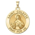 thumbnail image 1 of Saint Colette Round Religious Medal - - 1 Inch Size of a Quarter -Solid 14K Yellow Gold, 1 of 1