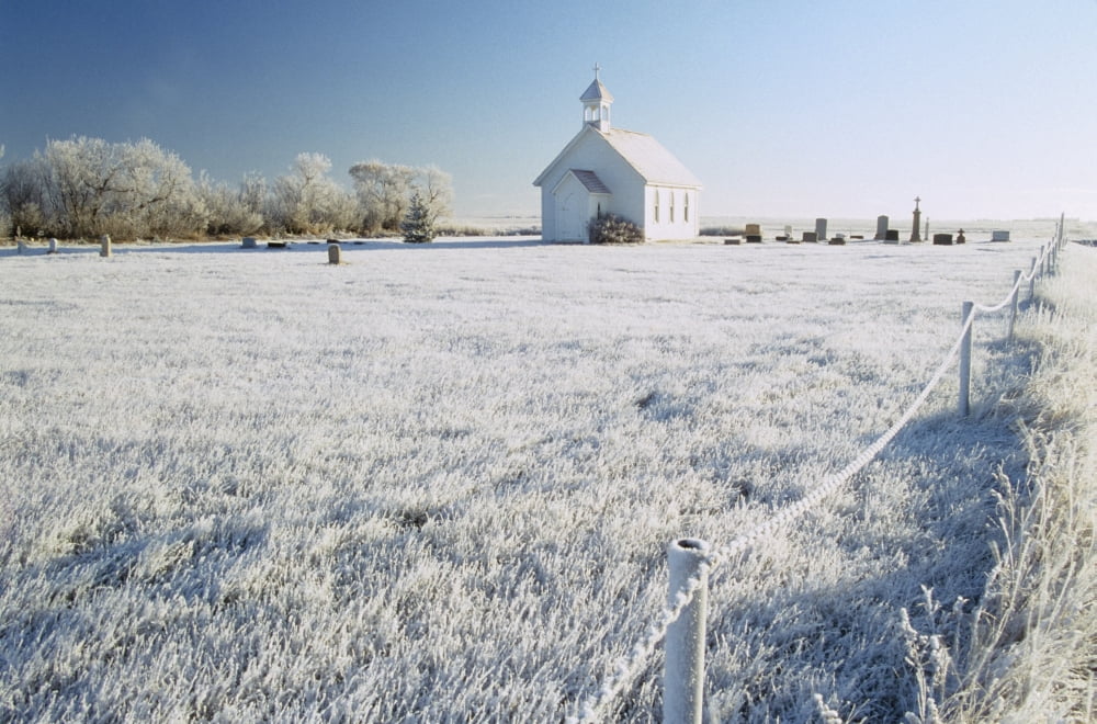 Saint Columba Anglican Church Tuxford Saskatchewan Canada Canvas Art - Bilderbuch Design Pics (18 x 11)