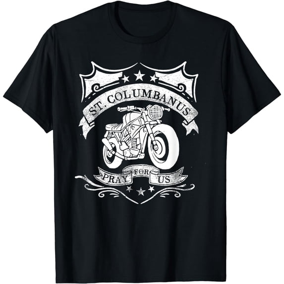 Saint Columbanus Patron of Motorcyclists Vintage Motorcycles T-Shirt