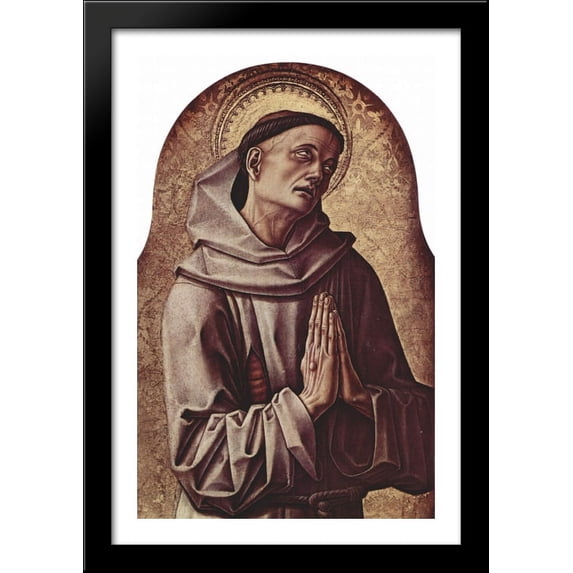 Saint Dominic 28x40 Large Black Wood Framed Print Art by Carlo Crivelli