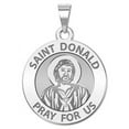 thumbnail image 1 of Saint Donald Round Religious Medal - 1 Inch Size of a Quarter -14K White Gold, 1 of 1