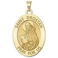 thumbnail image 1 of Saint Drostan Oval Religious Medal  - 3/4 inch x 1 inch -Solid 14K Yellow Gold, 1 of 2