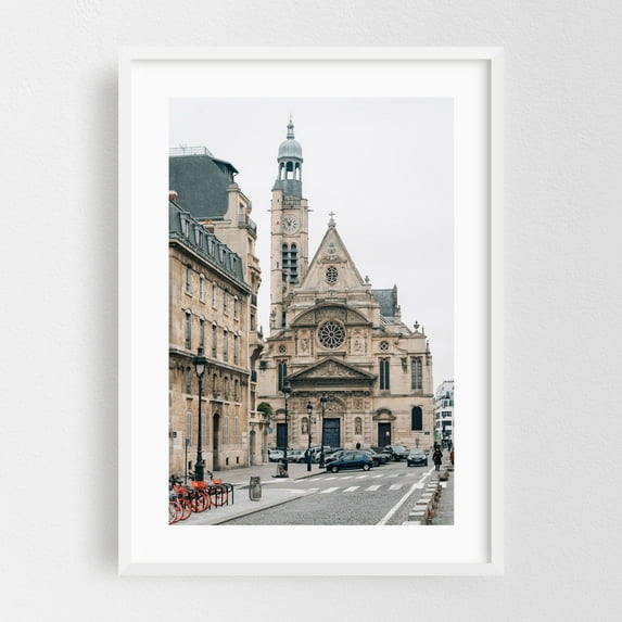 Saint-Étienne-du-Mont - Paris Île-de-France France Photography White Framed Wall Art Print 16 x 24 inches