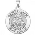 thumbnail image 1 of PicturesOnGold.com Saint Elijah Round Religious Medal Female Adult - 2/3 inch Size of Dime, Solid 14K White Gold, 1 of 2