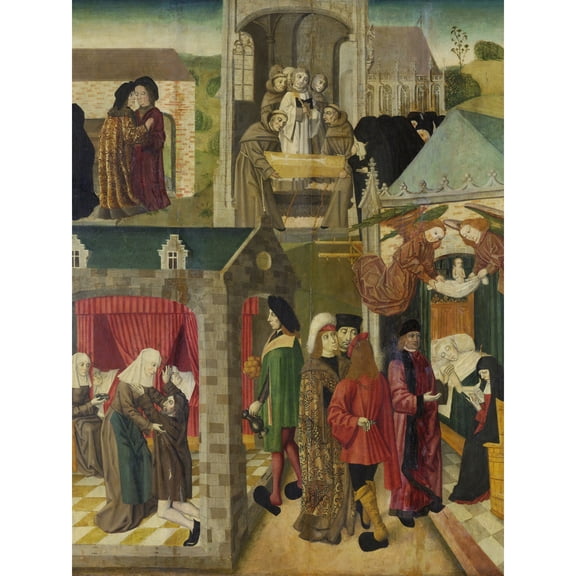 Saint Elizabeth Tending The Sick Death Of Painting Extra Large XL Wall Art Poster Print