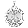 thumbnail image 1 of Saint Elizabeth of Hungary Religious Medal  - 2/3 Inch Size of Dime, Sterling Silver, 1 of 2