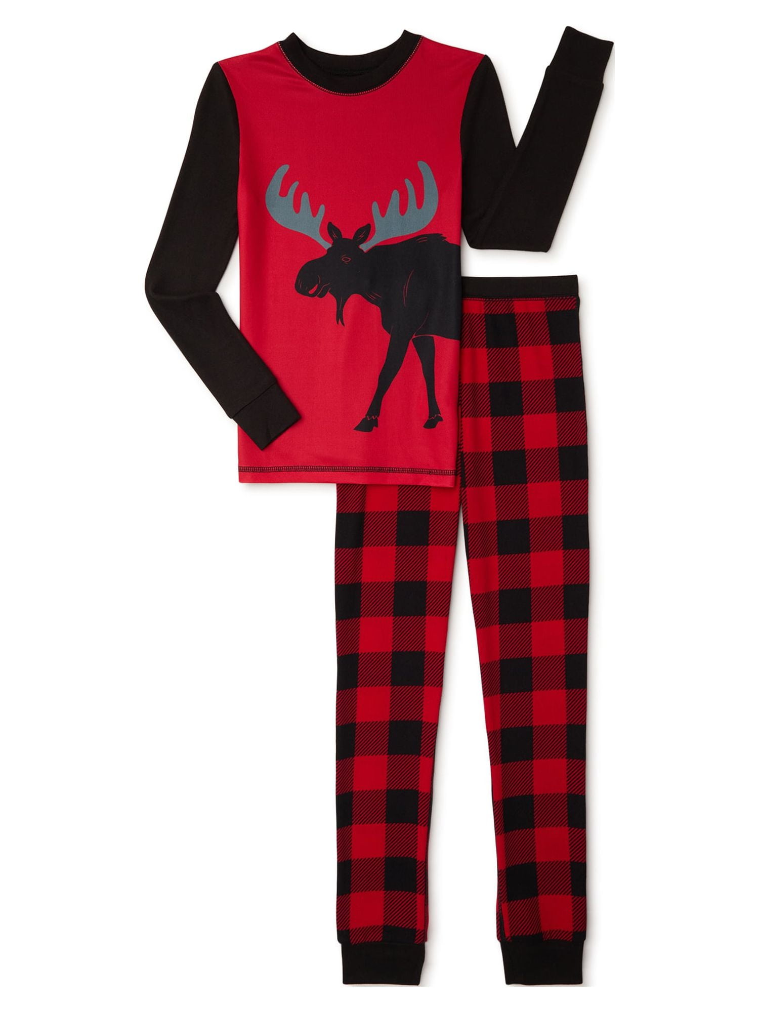 Saint Eve Boys Tight Fit Hacci Long Sleeve Pajama Set 2 Piece Sizes 4 12 Walmart