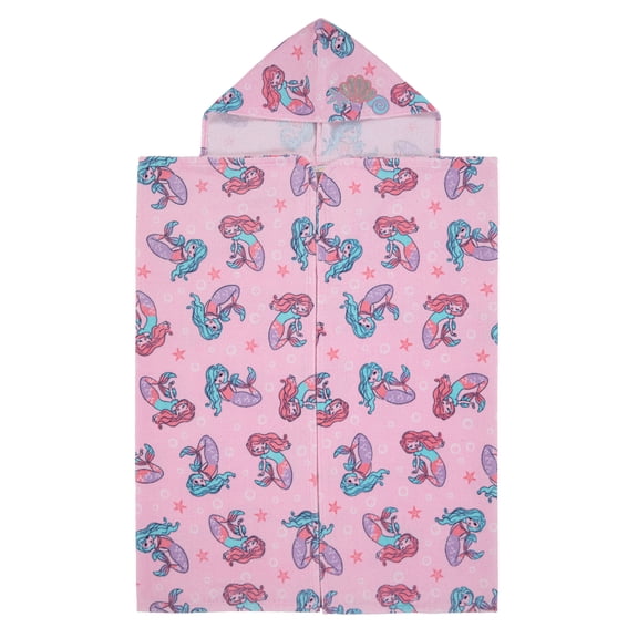 Saint Eve Kids 100% Cotton Hooded Towel for Kids and Toddlers - Soft and Super Absorbent Bath, Pool, Beach, Swim Towel Wrap - Pink Mermaid