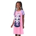 thumbnail image 1 of Saint Eve Kids Girls 2 Pack Nightgowns, Short Sleeve 2 Piece Soft Jersey Sleep Shirt - Pink Panda, X-Small, 1 of 6