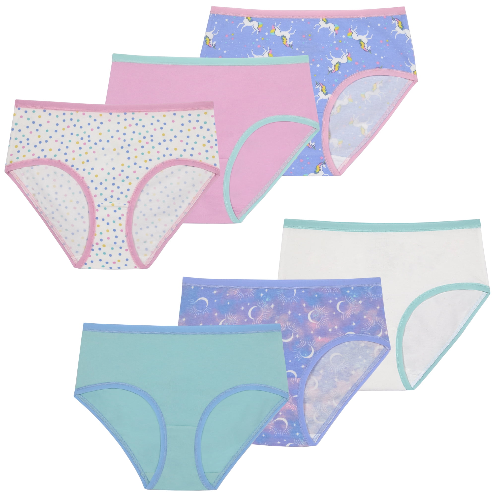 Children Kinickers Saint Eve Kids Girls Cotton 6 Pack Underwear - Soft & Breathable Brief ...