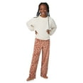 thumbnail image 1 of Saint Eve Kids Girls Fuzzy Pajama Pants, 2 Piece PJ Pant Set and Sleep Mask - Pink Cheetah, X-Small, 1 of 6