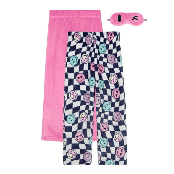 Saint Eve Kids Girls Fuzzy Pajama Pants, 2 Piece PJ Pant Set and Sleep Mask