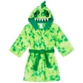 thumbnail image 1 of Saint Eve Kids Hooded Terry Swim and Beach Cover Up Robe for Boys and Girls - Green Dinosaur, X-Small, 1 of 6