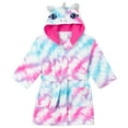thumbnail image 1 of Saint Eve Kids Hooded Terry Swim and Beach Cover Up Robe for Boys and Girls - Pink and Blue Unicorn, XX-Small, 1 of 6