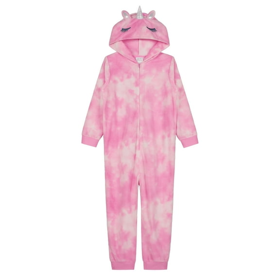 Saint Eve Kids Pajamas Onesie, Animal Hooded One Piece Sleepwear - Pink Unicorn