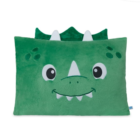 Saint Eve Kids Pillow Pals Fuzzy Pillow Case, Cute Animal Friends Soft Pillow Cover for Kids Beds and Nap Time - Mochi the Dino