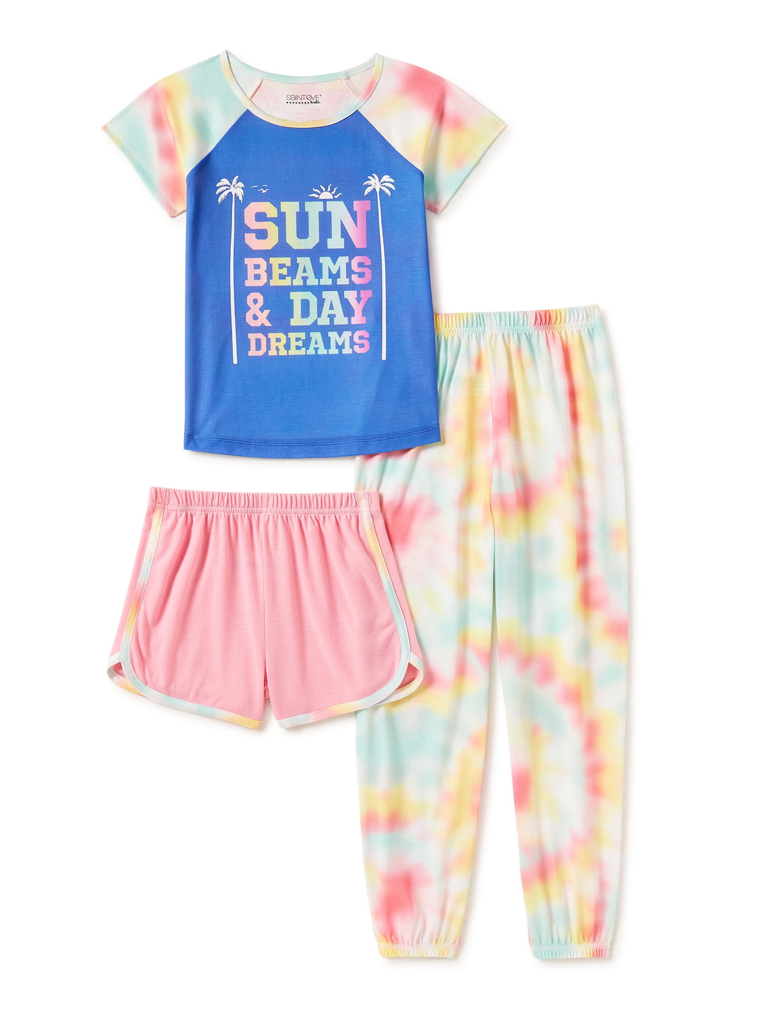 Saint Eve Short Sleeve Crew Neck Tie Dye Pajamas Little Girl s 3