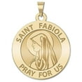 thumbnail image 1 of Saint Fabiola Religious Medal  - 3/4 Inch Size of a Nickel -Solid 14K Yellow Gold, 1 of 1