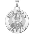thumbnail image 1 of Saint Felix III Religious Medal  - 2/3 Inch Size of Dime, Sterling Silver, 1 of 1