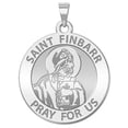 thumbnail image 1 of Saint Finbarr Round Religious Medal - 3/4 Inch Size of a Nickel - Sterling Silver, 1 of 2