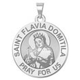 thumbnail image 1 of Saint Flavia Domitila Religious Medal  - 2/3 inch Size of Dime, Sterling Silver, 1 of 2