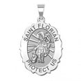 thumbnail image 1 of Saint Florian Scalloped Religious Medal  - 2/3 x 3/4 inch Size of Nickel, Sterling Silver, 1 of 1