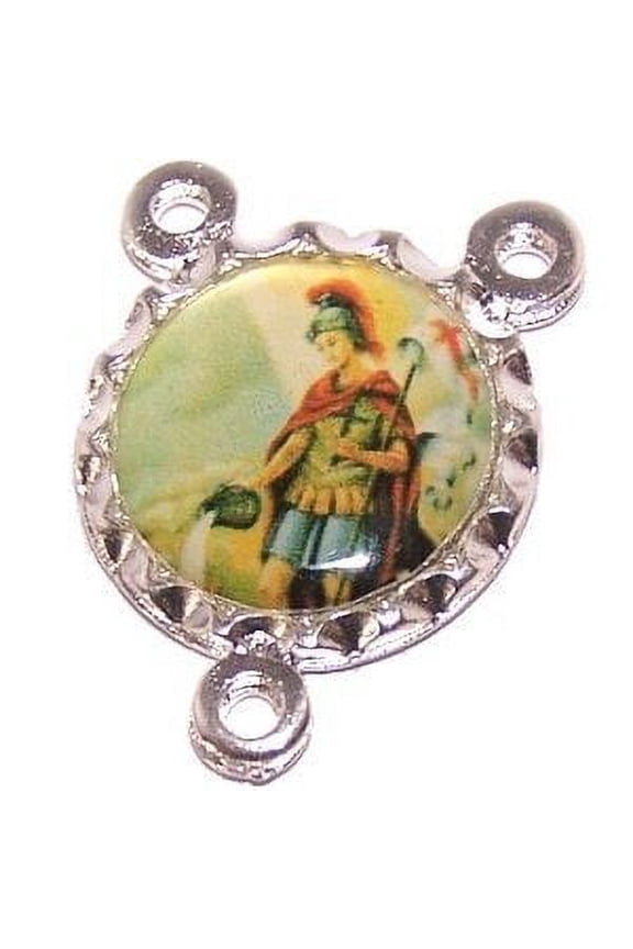 Saint Florian resined silver-toned center (2cm - 0.8")