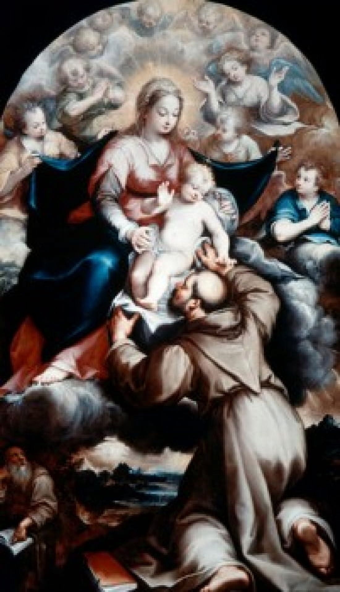 Saint Francis Adoring Christ Child by Denys Calvaert (C1540-1619 ) Canvas Art - Denys Calvaert (18 x 24)