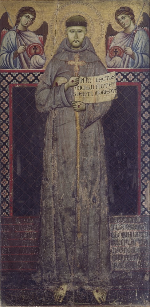 Saint Francis And The Angels Canvas Art - (24 x 36)