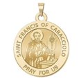 thumbnail image 1 of Saint Francis Caracciolo Round Religious Medal - 2/3 Inch Size of Dime, Solid 14K Yellow Gold, 1 of 1